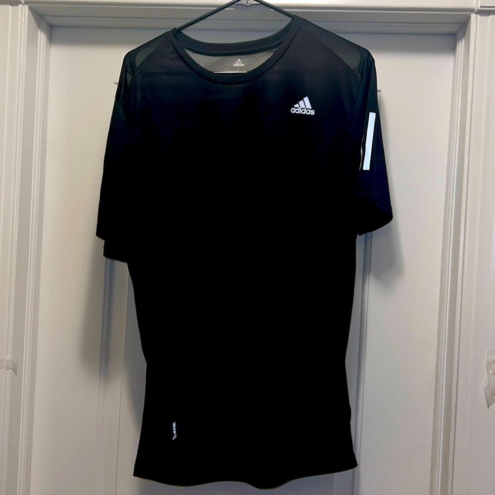 Mens Adidas Large Own The Run Tee Black & White